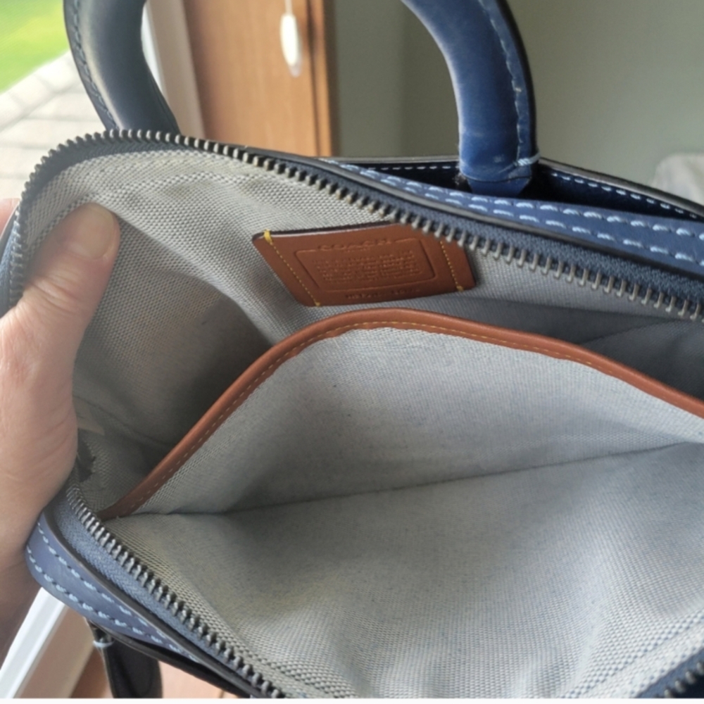 Never Used 1941 Rogue Brief Blue Leather Men's Bag. HTF! - Picture 3 of 8